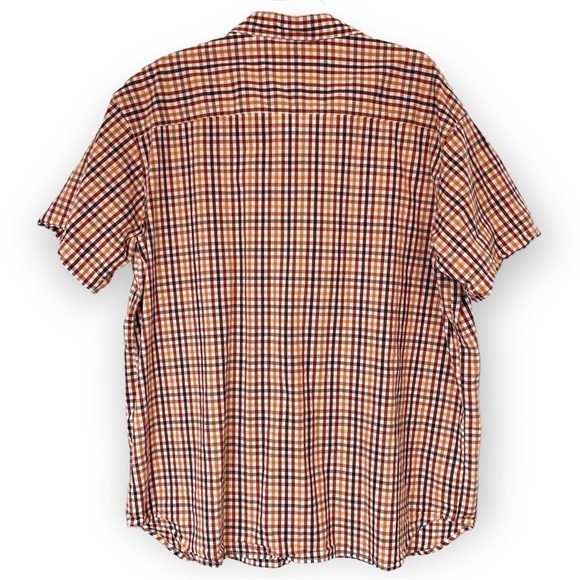 Columbia brown/rust plaid outdoor short sleeve shirt dry wicking outdoor Sz XXL  - Picture 2 of 5